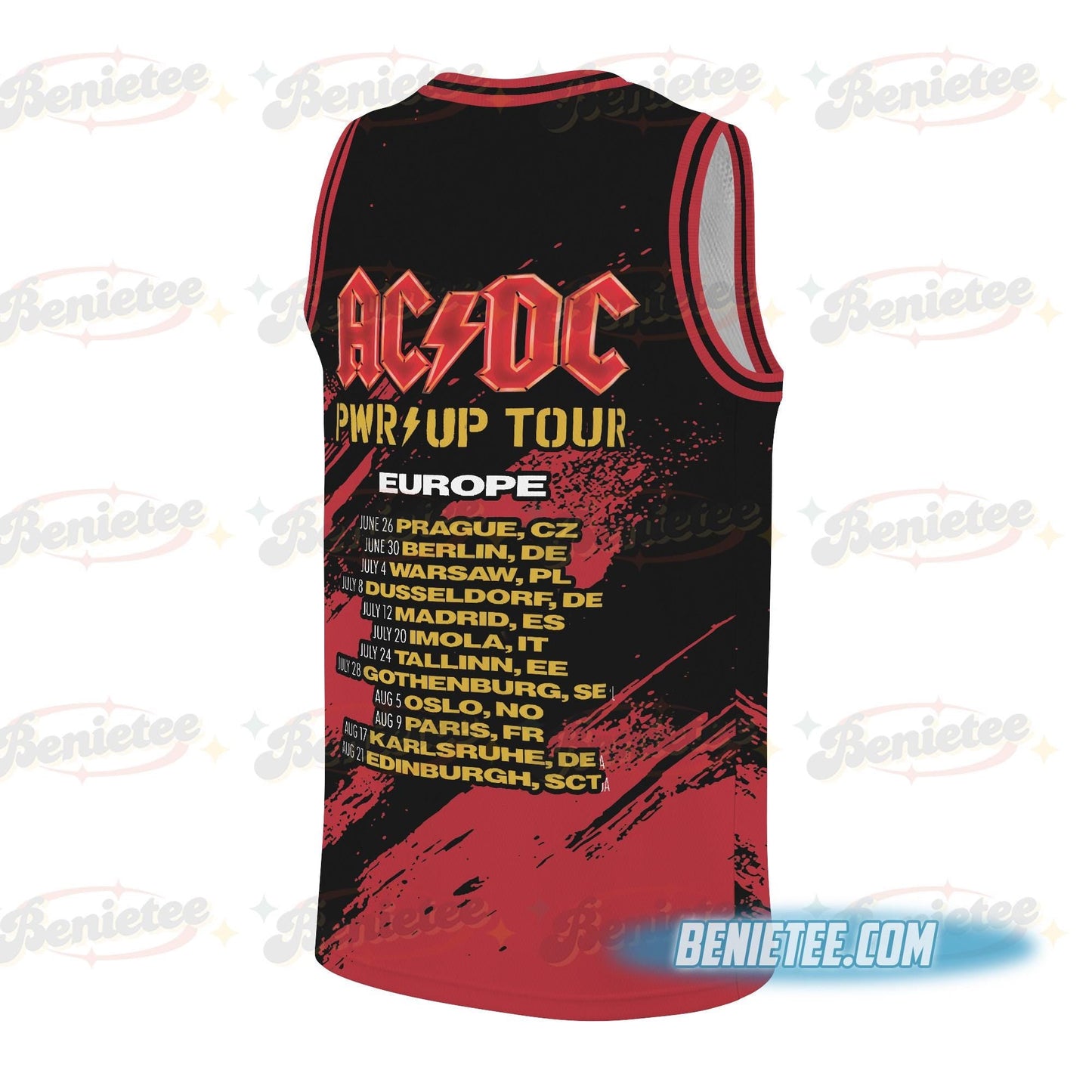 AC/DC Basketball Jersey, Vintage Rock Band Fan Gift, Concert Style Tee basketball jersey product view 1