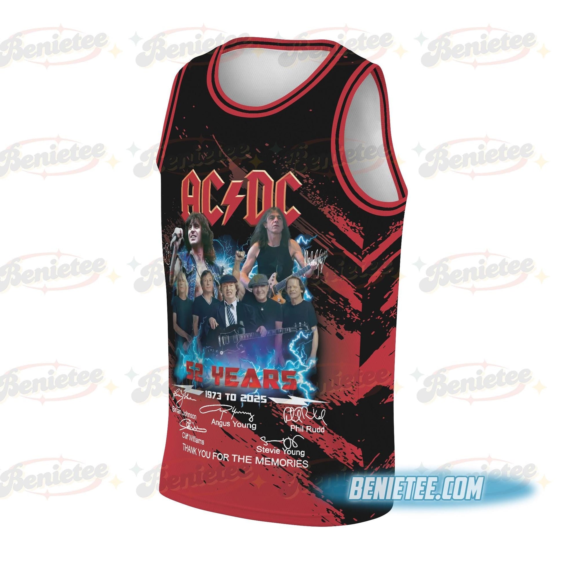 AC/DC Basketball Jersey, Vintage Rock Band Fan Gift, Concert Style Tee basketball jersey product view 2