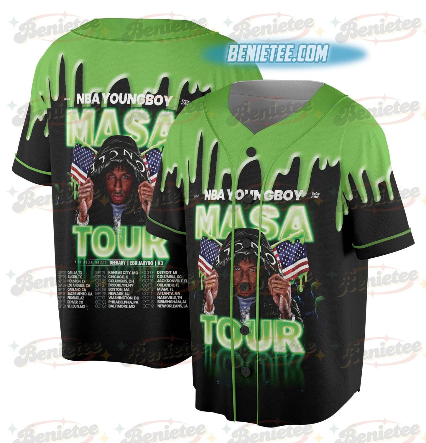 Youngboy Masa Tour Jersey, Rap Hip Hop Music Jersey sports jersey product view 1