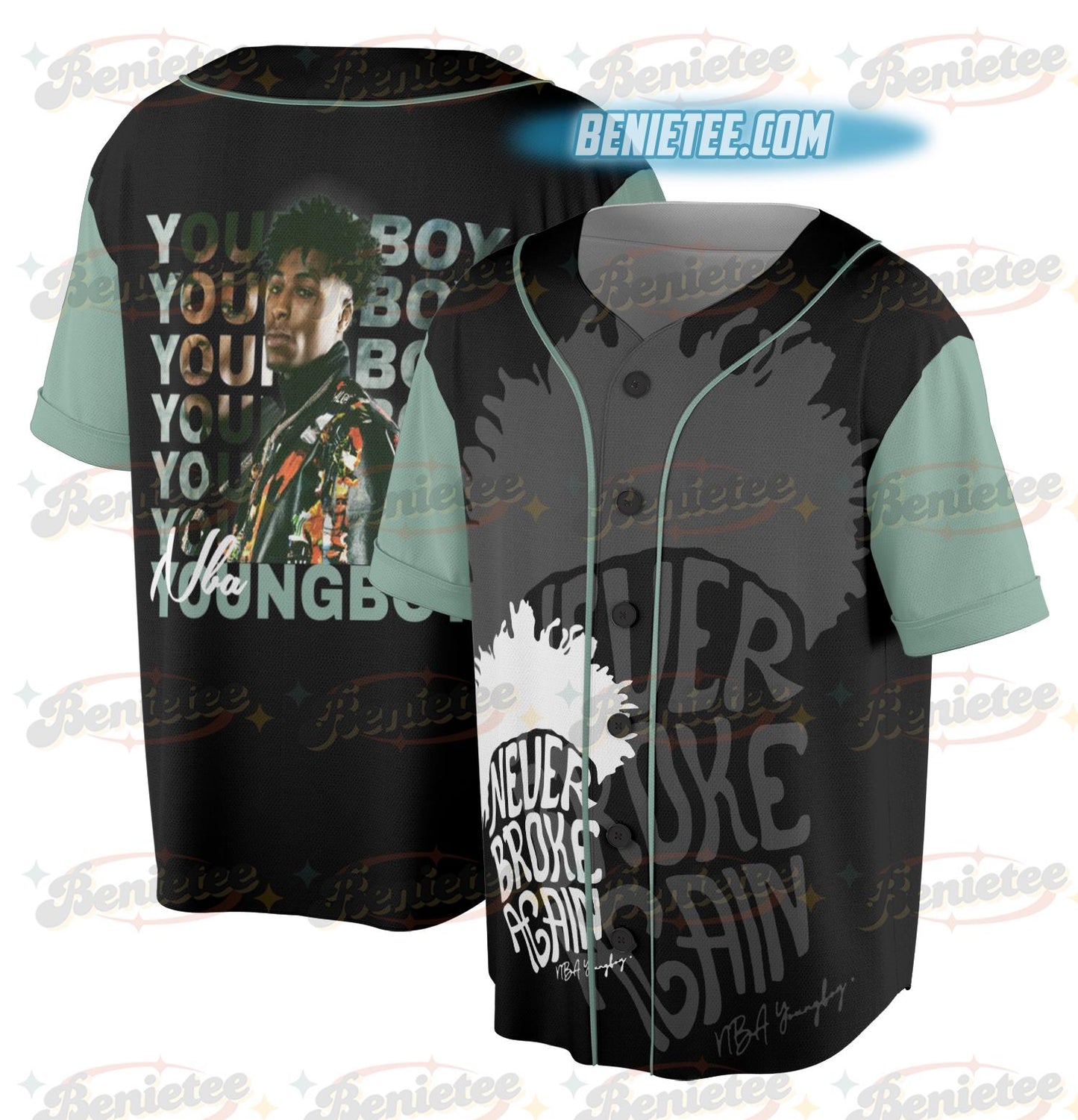 Vintage Youngboy Masa Tour Baseball Jersey, Rap Hip Hop Music Jersey baseball jersey product view 1