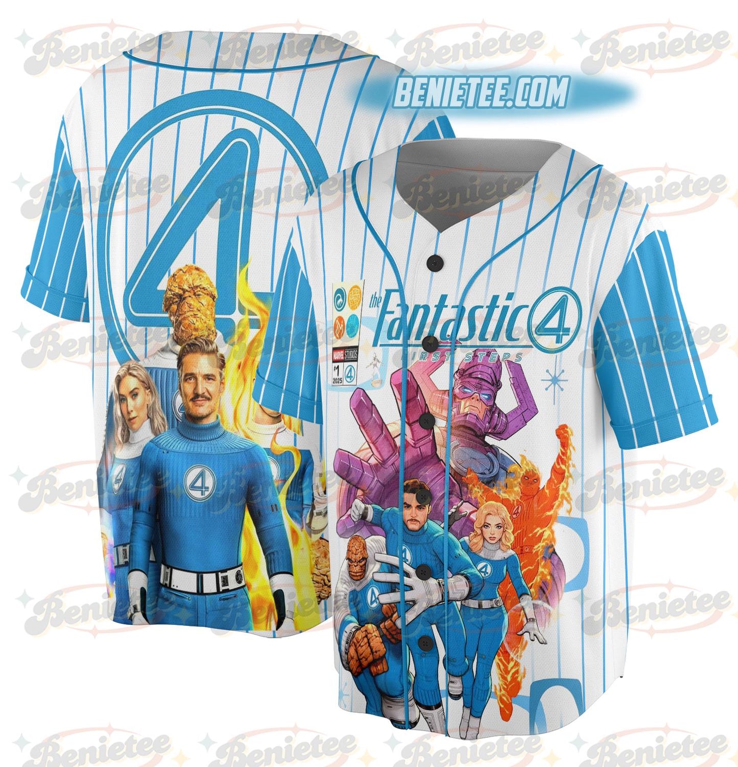 The Fantastic Four First Steps Baseball Jersey baseball jersey product view 1