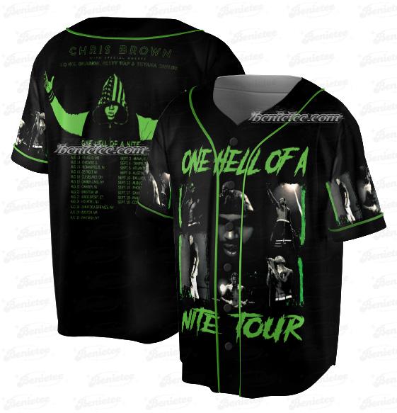 Chris Brown Hip Hop Washed Baseball Jersey baseball jersey product view 1