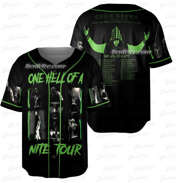 Chris Brown Hip Hop Washed Baseball Jersey baseball jersey product view 2