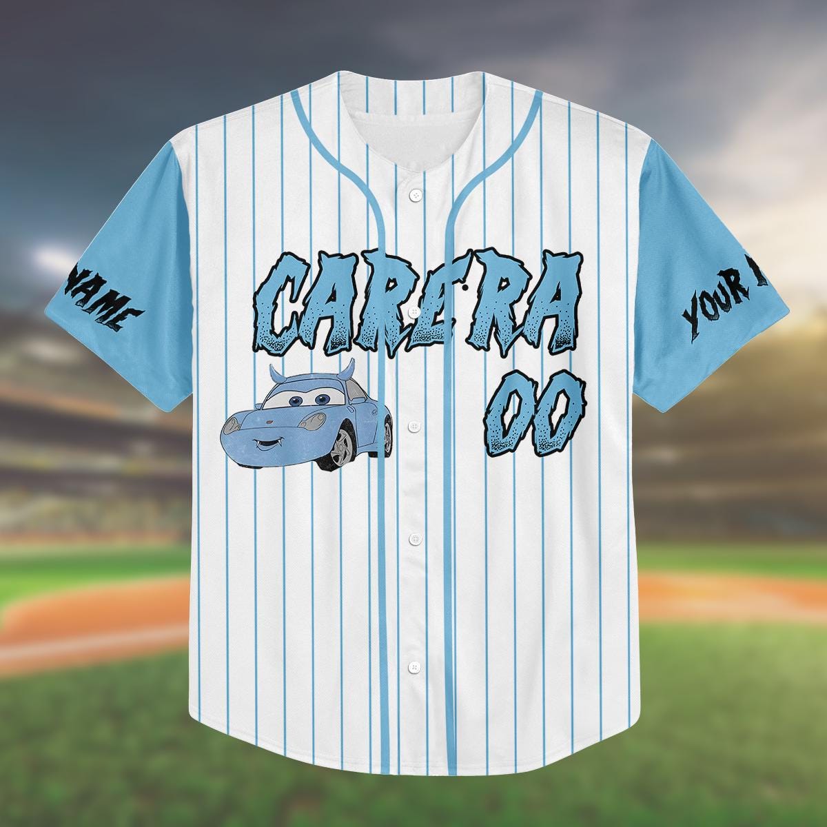 Custom Carera Baseball Jersey Halloween Outfit, Trick or Treat Jersey for Kids & Adults, Personalized Halloween Costume Shirt baseball jersey product view 2