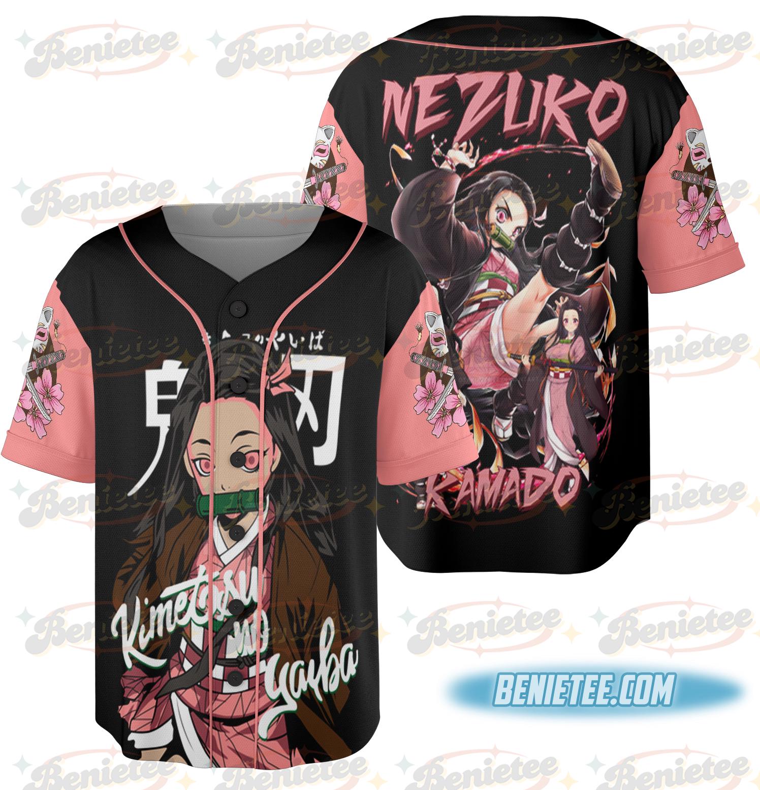 Nezuko Kamado Jersey, Nezuko Kamado Jersey, Nezuko Kamado T-Shirt, Anime Graphic sports jersey product view 2