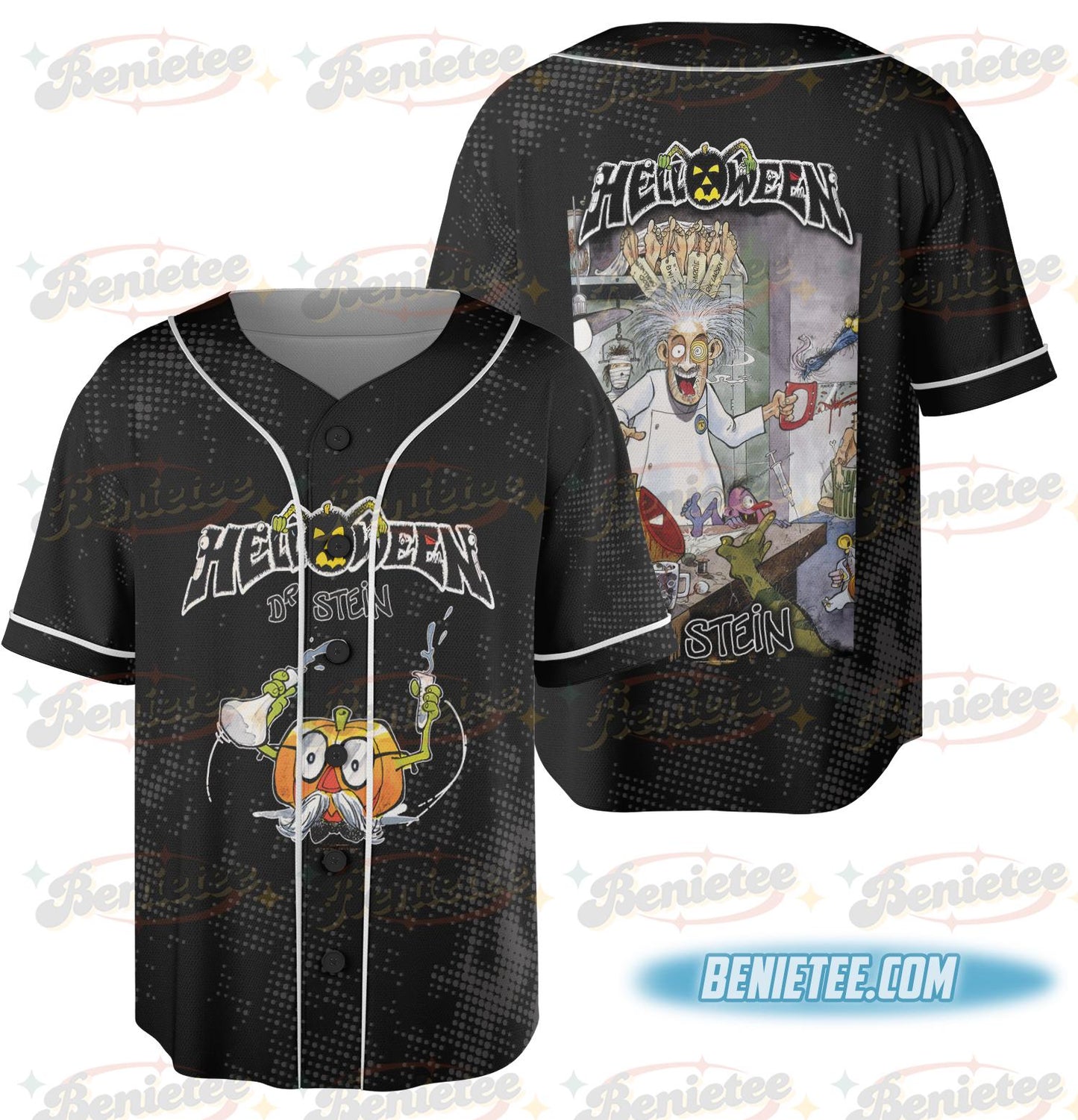 Helloween Dr Stein Black Baseball Jersey baseball jersey product view 2