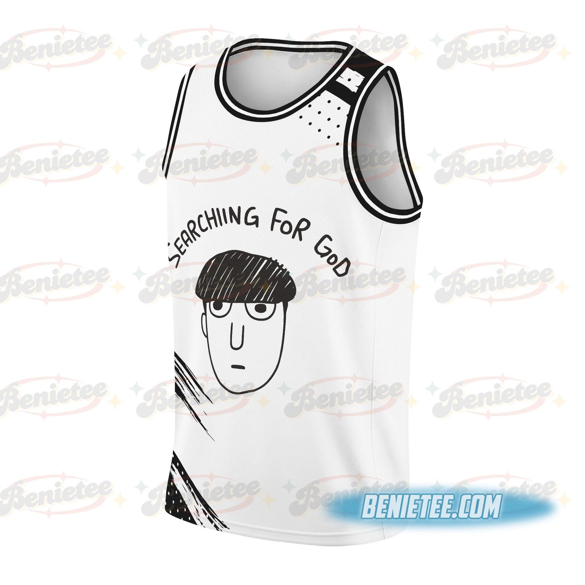 Searching For God Japan Psycho Jersey, Anime Mob Funny Tokyo Japanese Weird Harajuku Streetwear Jersey sports jersey product view 3