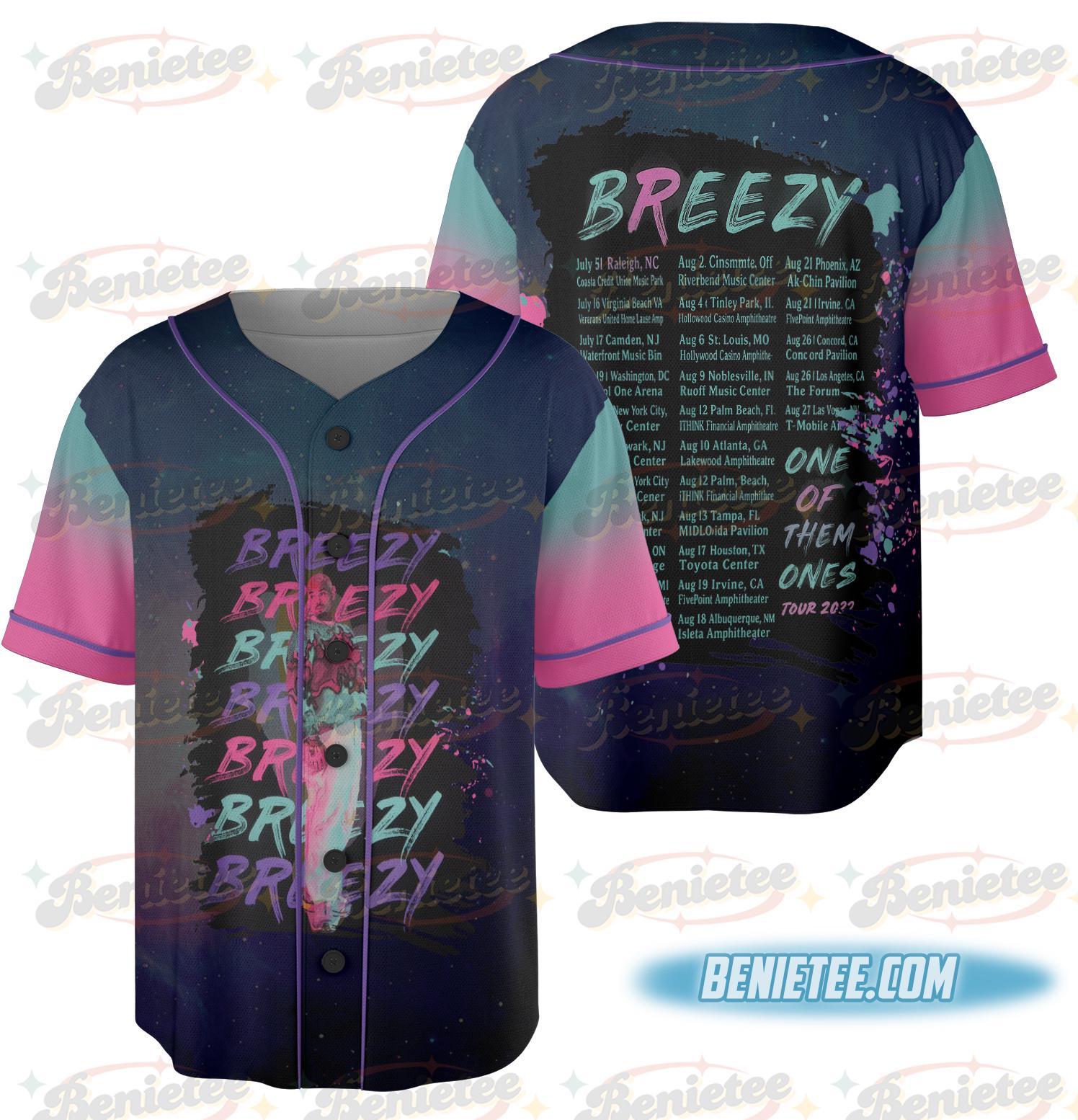 Chris Brown X.X Baseball Jersey, Tour Breezy Bowl Shirt, Concert Retro 2025 Shirt baseball jersey product view 2