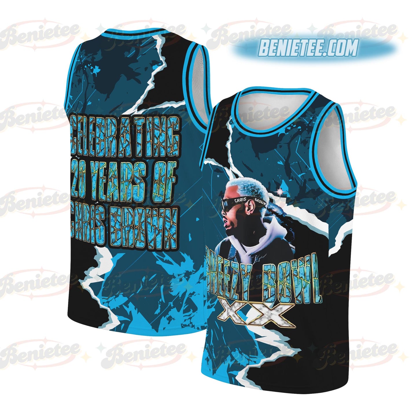 Chris Brown Merch Basketball Jersey, CB Tour 2025 Shirt, Bowl XX Tour Jersey basketball jersey product view 1