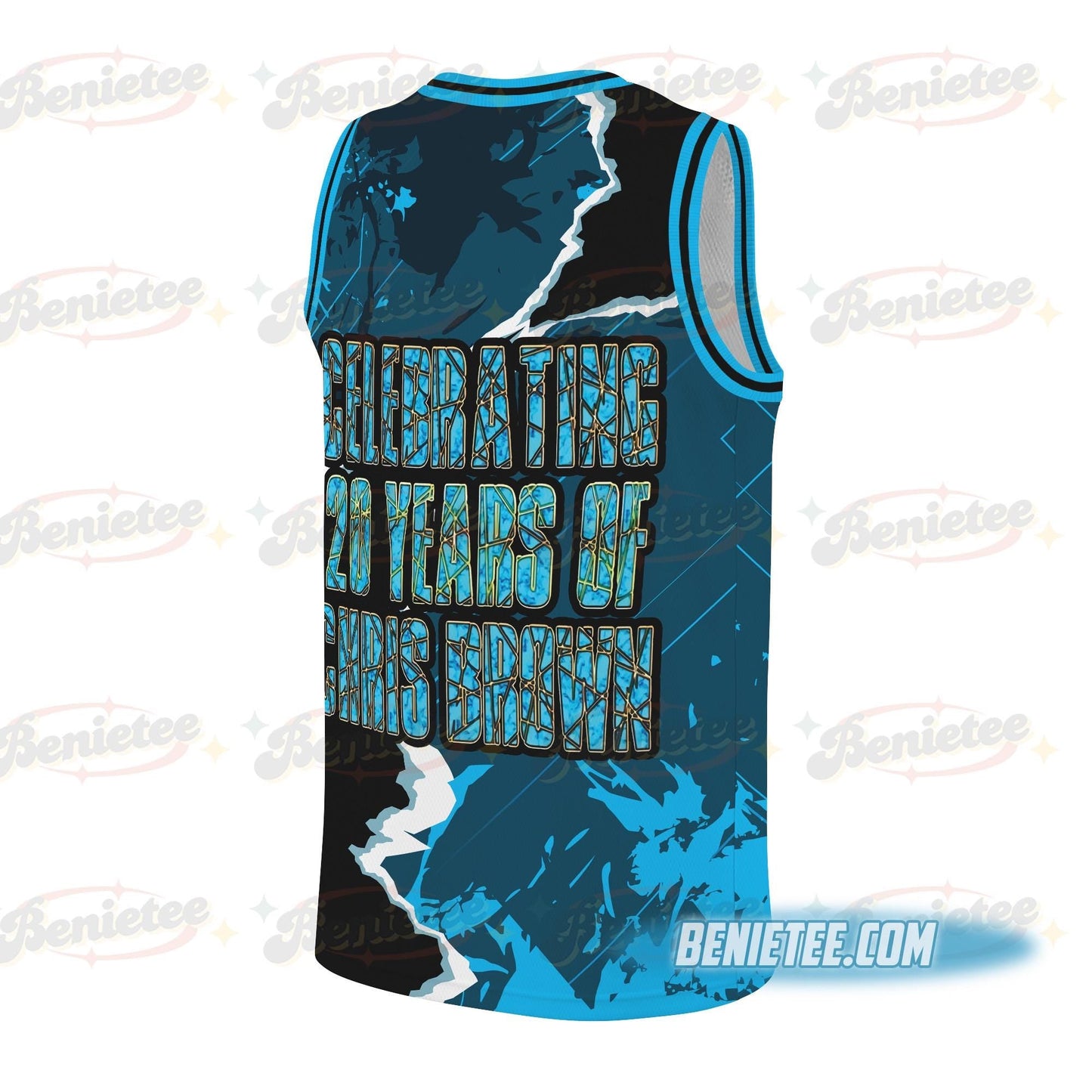Chris Brown Merch Basketball Jersey, CB Tour 2025 Shirt, Bowl XX Tour Jersey basketball jersey product view 2