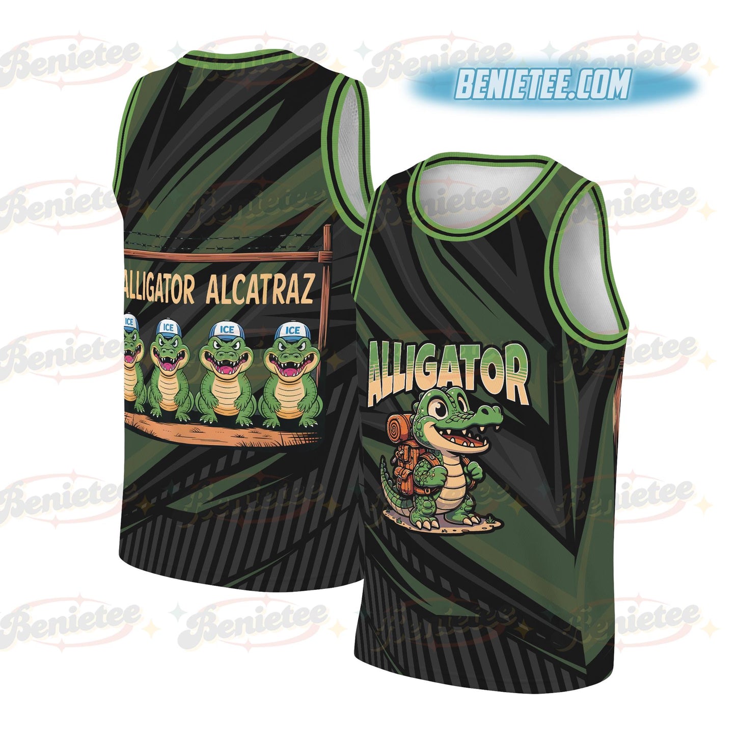 Alligator Alcatraz Everglades Florida Basketball Jersey, Everglades Florida 2025 Parody basketball jersey product view 1