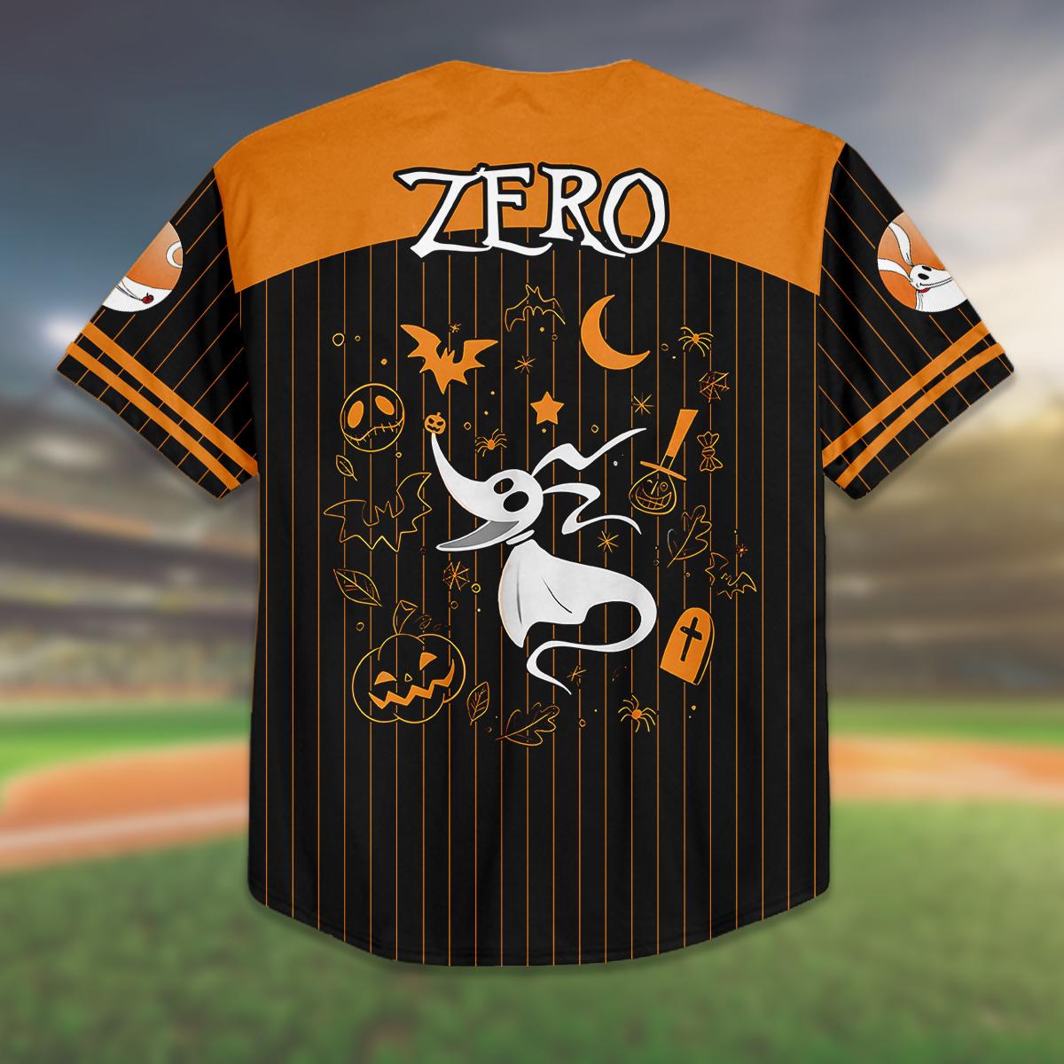 Custom Halloween Baseball Jersey, Zero Dog Shirt, Nightmare Inspired Jersey, Kid/Youth/Adult Halloween Costume, Personalized Gift baseball jersey product view 3