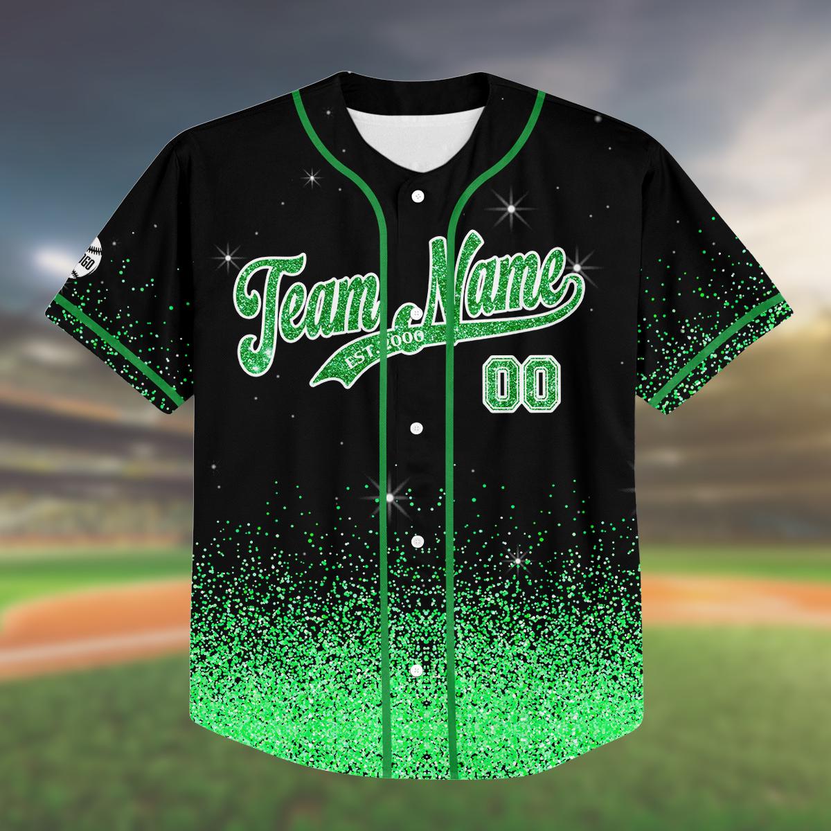 Custom Glitter Team Baseball Jersey for Kids Youth Adult| Matching Glitter Shirt| Personalized Team Outfit for Groups| Matching Outfit baseball jersey product view 2
