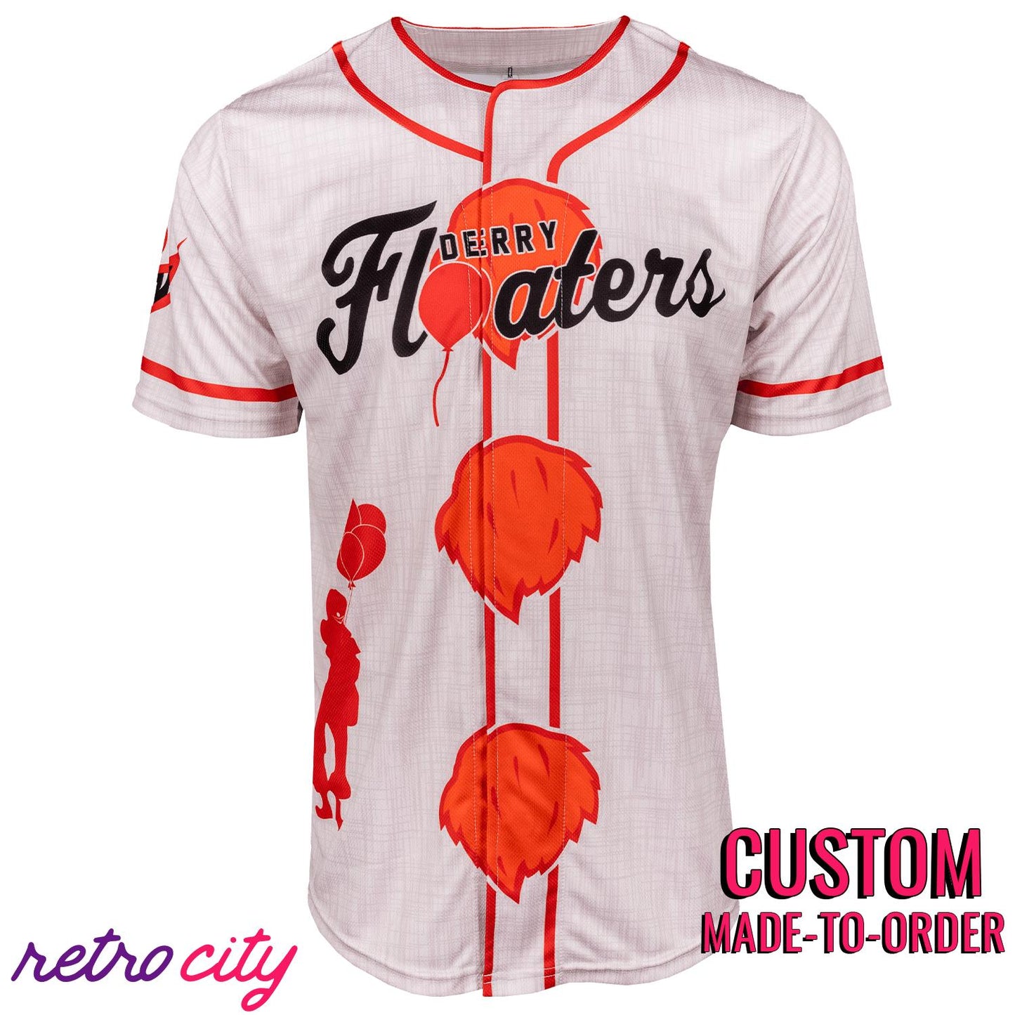 Derry Floaters Pennywise Baseball Jersey baseball jersey product view 1