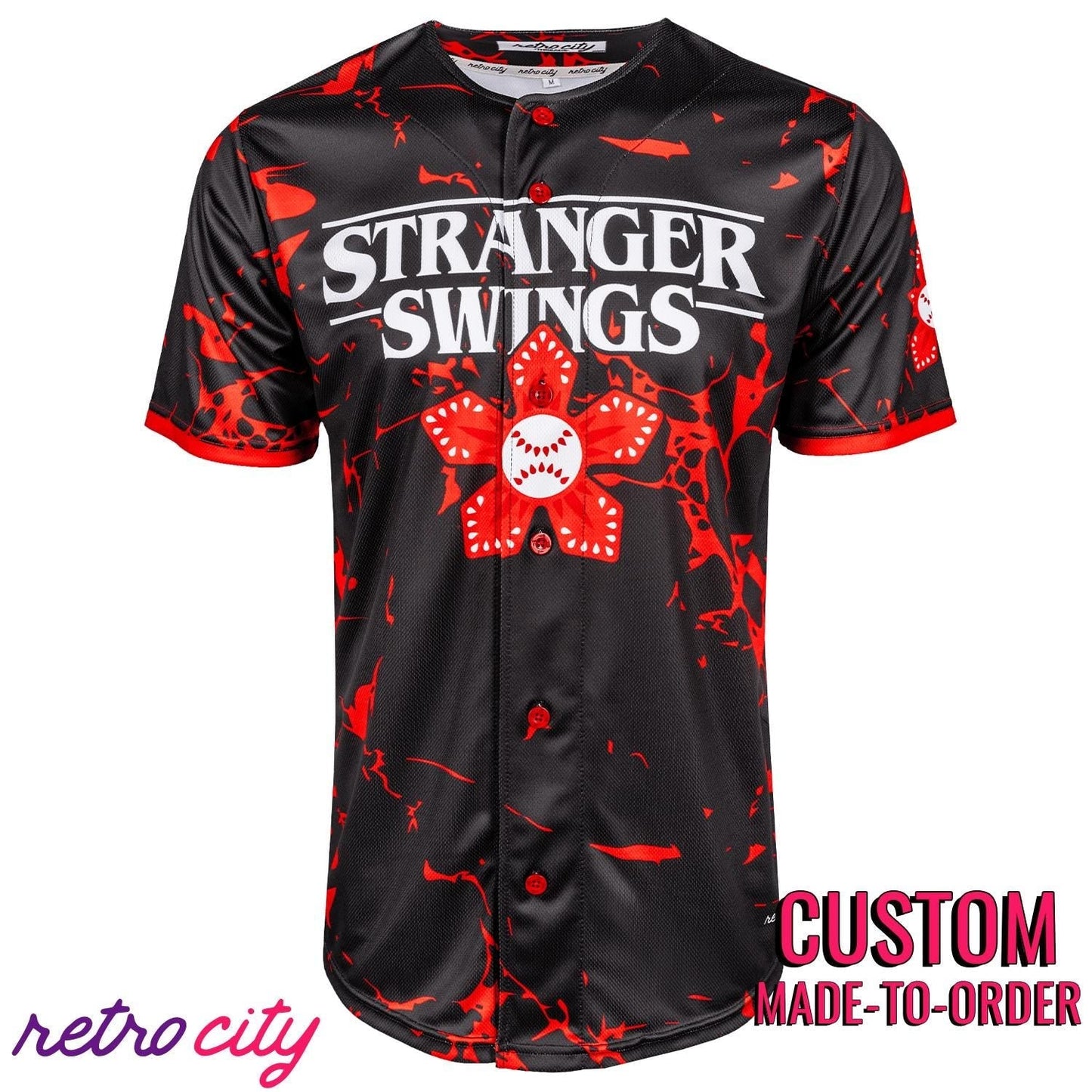 Stranger Swings Baseball Jersey baseball jersey product view 1