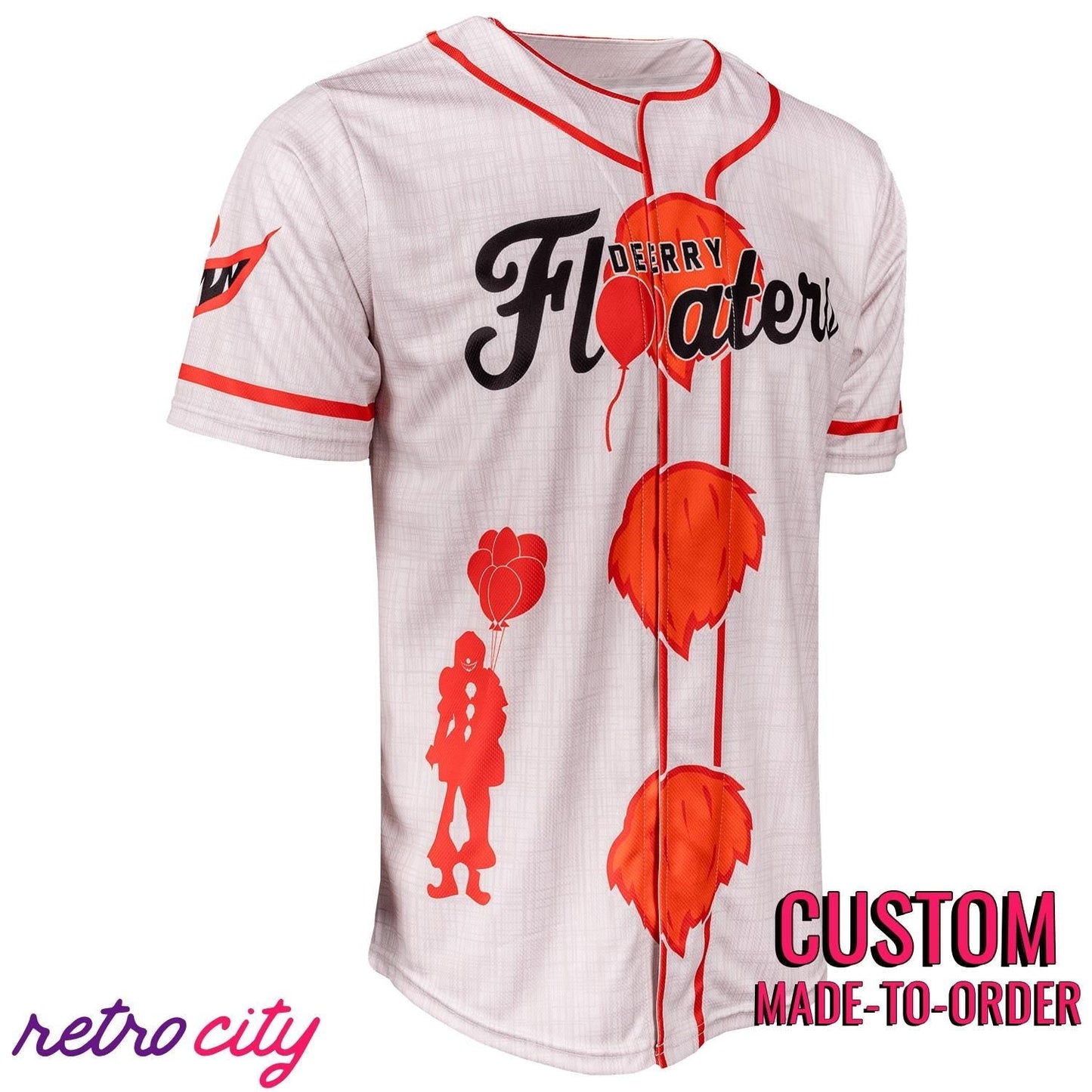 Derry Floaters Pennywise Baseball Jersey baseball jersey product view 3
