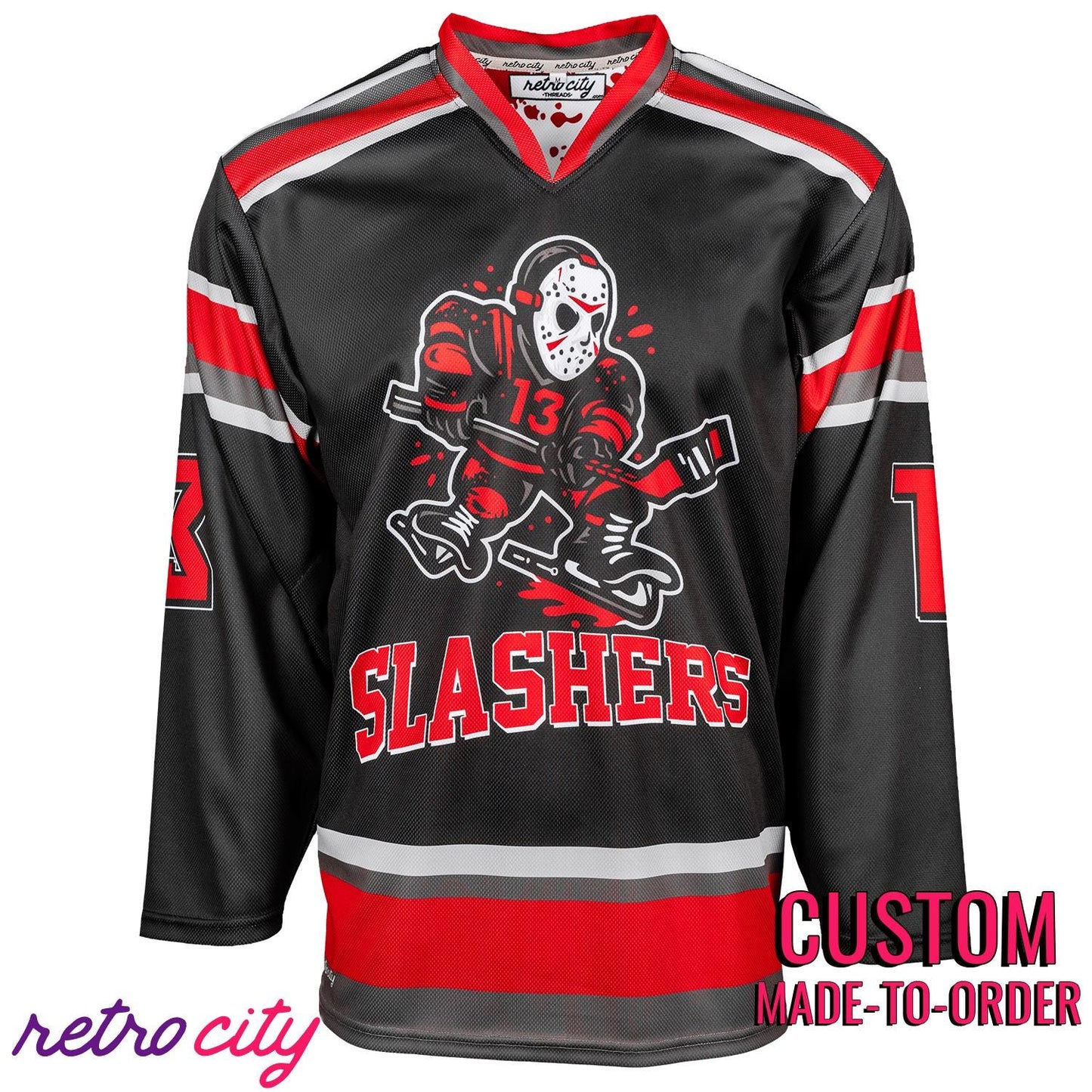 Camp Crystal Lake Slashers Custom Hockey Jersey hockey jersey product view 1