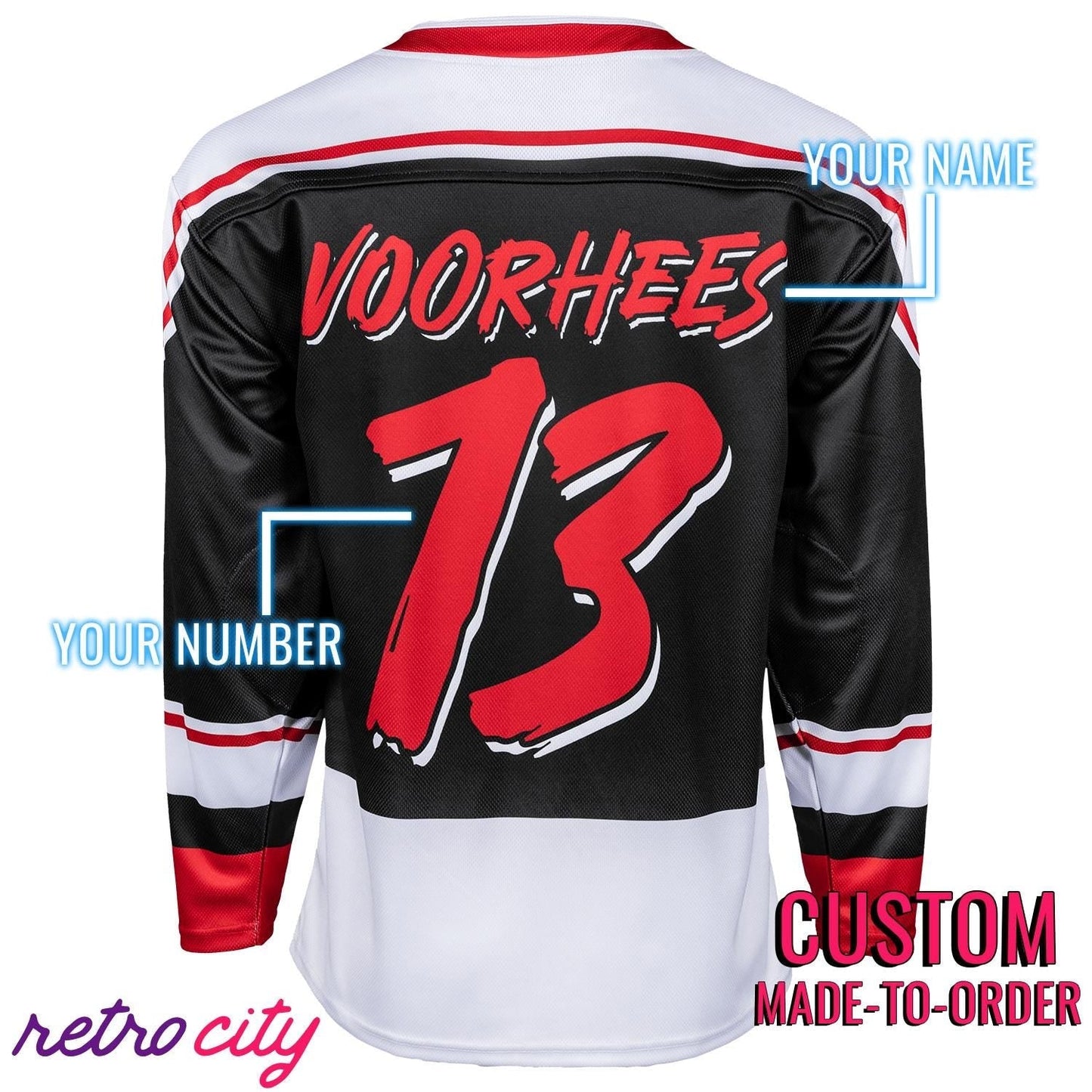 Camp Crystal Lake Slashers Blood on the Ice Custom Hockey Jersey hockey jersey product view 2