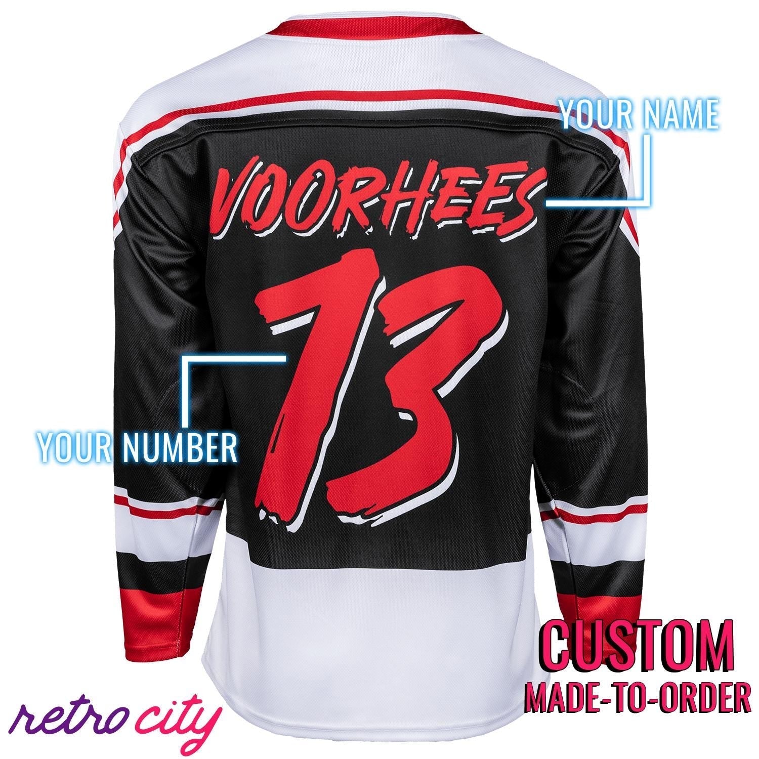 Camp Crystal Lake Slashers Blood on the Ice Custom Hockey Jersey hockey jersey product view 2