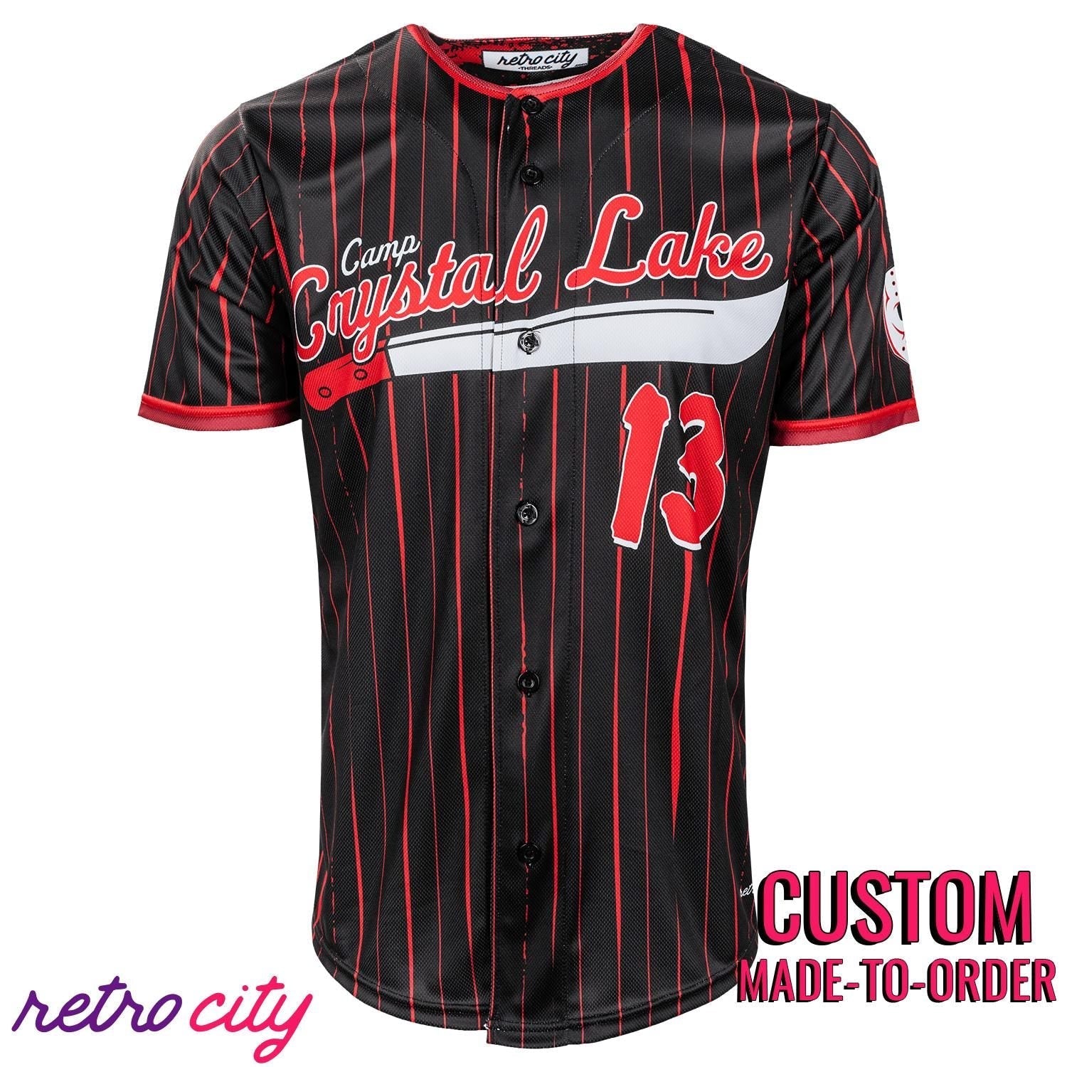 Camp Crystal Lake Horror Custom Baseball Jersey baseball jersey product view 1