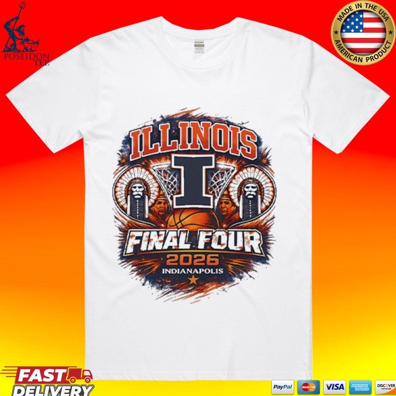 Illinois Final Four 2026 Indianapolis T-shirt Unisex T-shirt, Sweatshirt, Hoodie, Long Sleeve Tee - T-Shirt, Sweatshirt, Hoodie