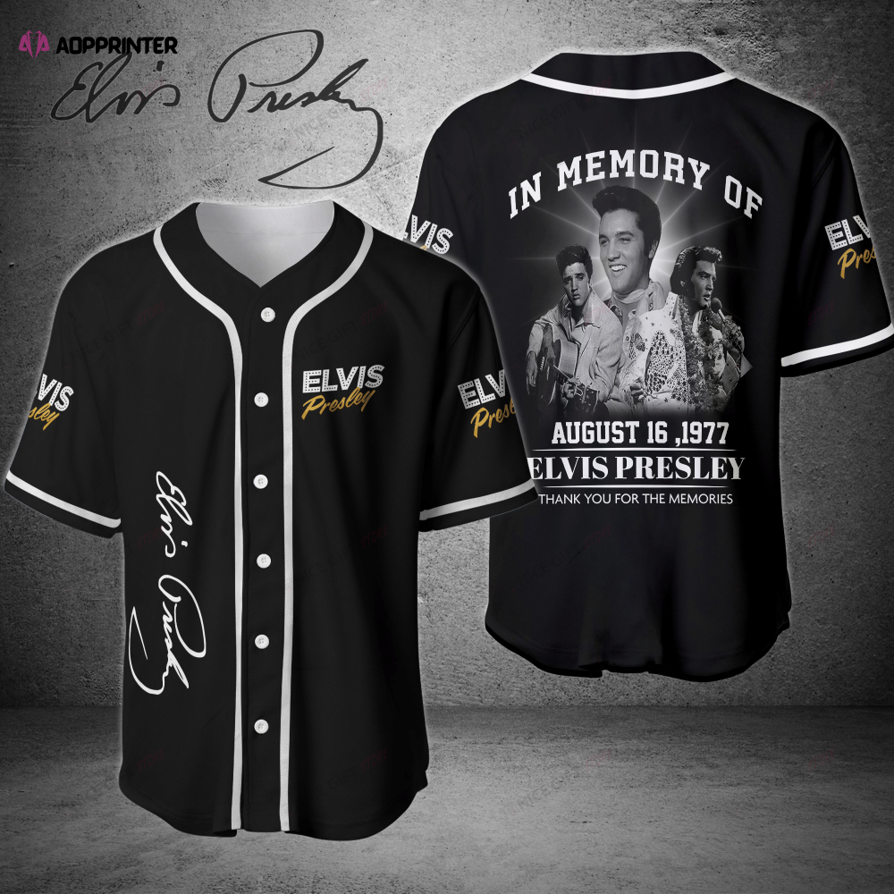 In Memory of Elvis Presley Baseball Jersey – Tribute to the King! baseball jersey product view 1