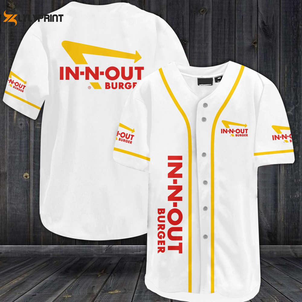 In-N-Out Burger Baseball Jersey - lylyprint.com baseball jersey product view 1