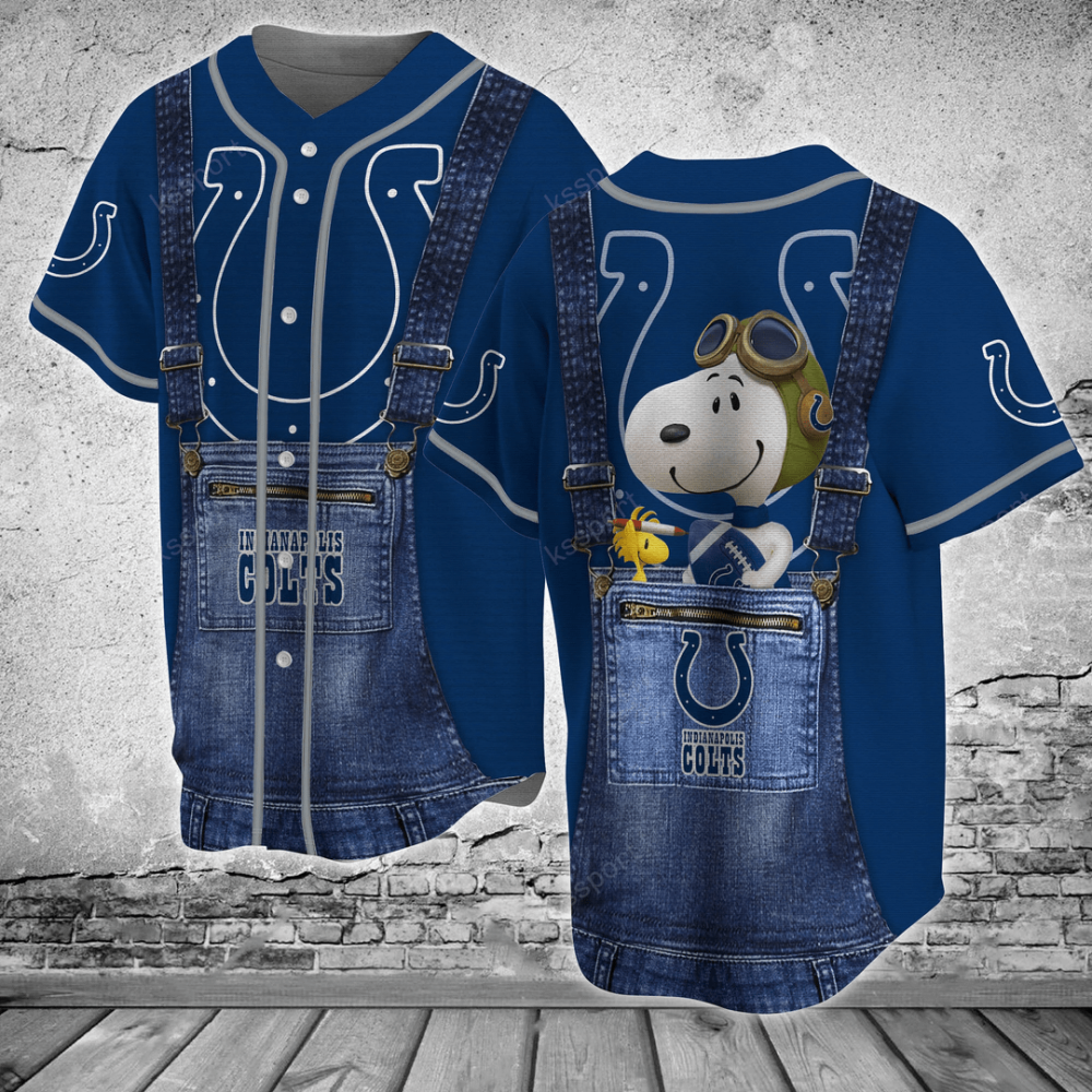 Indianapolis Colts Personalized Baseball Jersey BJ0160 - lylyprint.com baseball jersey product view 2