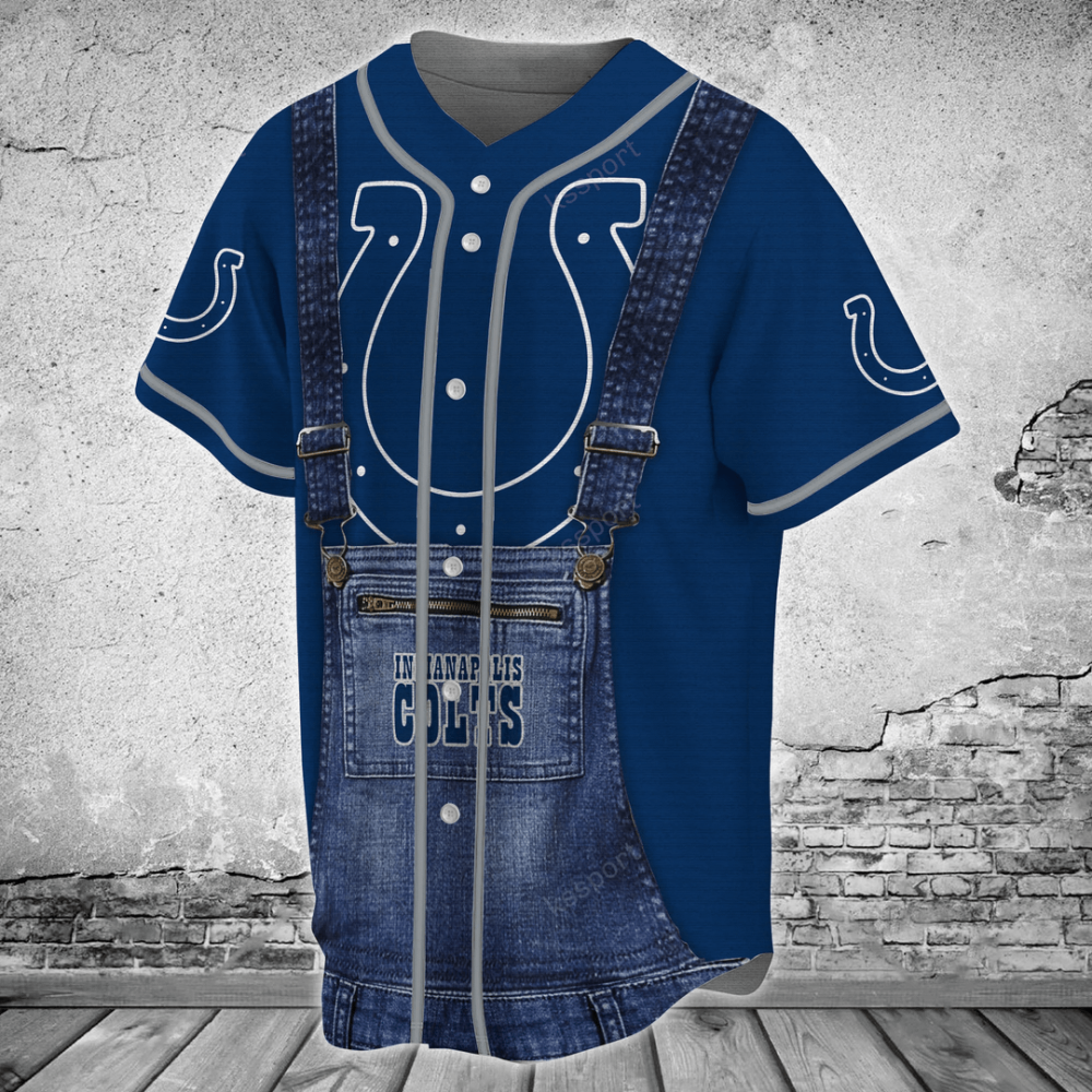 Indianapolis Colts Personalized Baseball Jersey BJ0160 - lylyprint.com baseball jersey product view 3