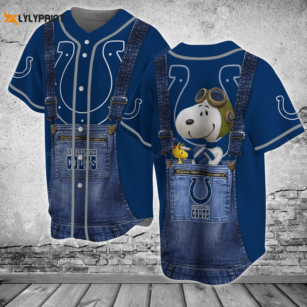 Indianapolis Colts Personalized Baseball Jersey BJ0160 - lylyprint.com baseball jersey product view 1