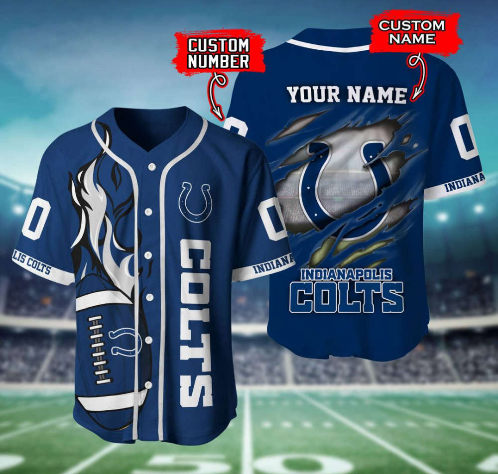 Indianapolis Colts Personalized Baseball Jersey Fan Gifts - lylyprint.com baseball jersey product view 2