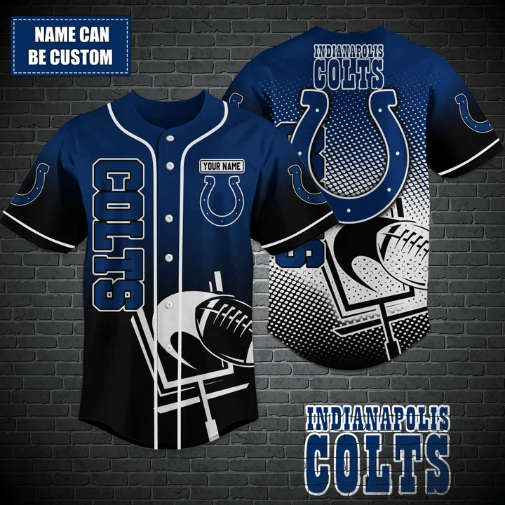 Indianapolis Colts Personalized Baseball Jersey - lylyprint.com baseball jersey product view 2