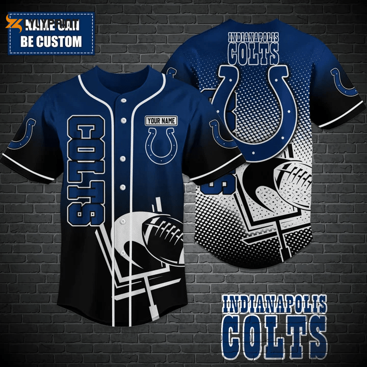 Indianapolis Colts Personalized Baseball Jersey - lylyprint.com baseball jersey product view 1