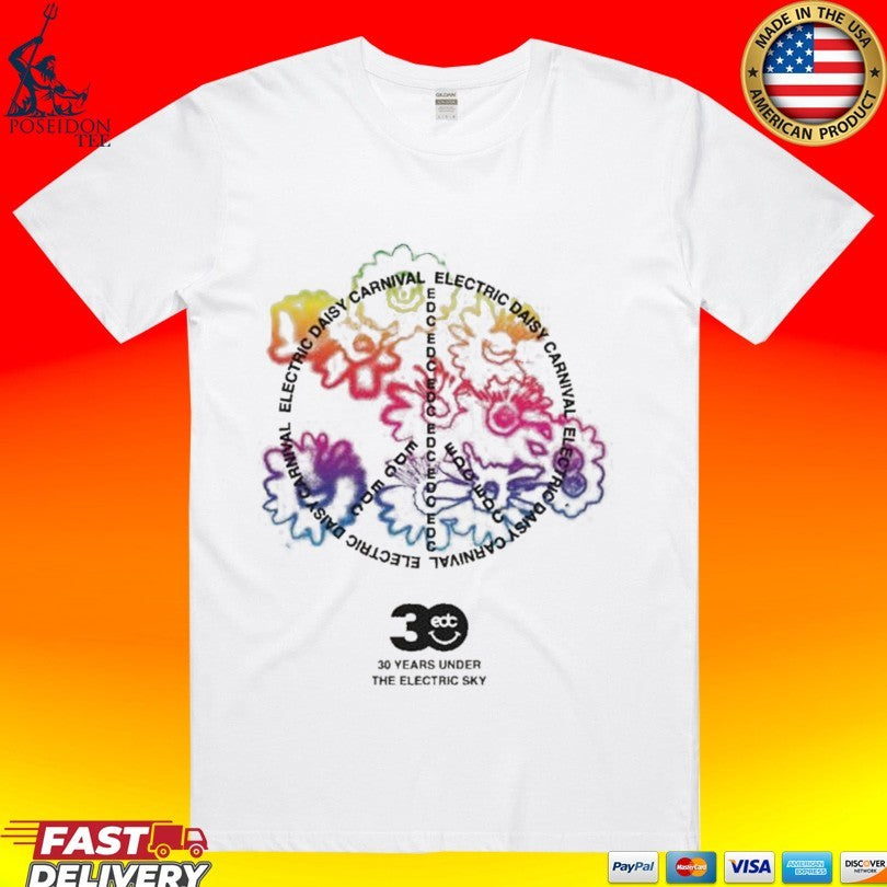 Insomniac Peace Edc 30th Year T-shirt Unisex T-shirt, Sweatshirt, Hoodie, Long Sleeve Tee - T-Shirt, Sweatshirt, Hoodie
