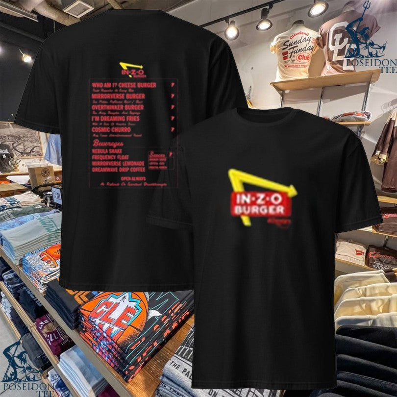 Inzo Merch In-z-o Burger Menu T-shirt Unisex T-shirt, Sweatshirt, Hoodie, Long Sleeve Tee - T-Shirt, Sweatshirt, Hoodie