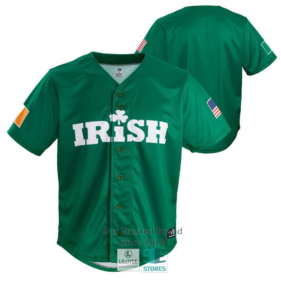 Irish Clover Green Baseball Jersey baseball jersey product view 1