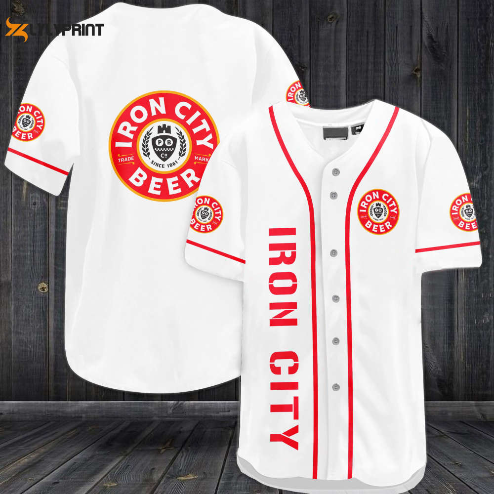 Iron City Beer Baseball Jersey - lylyprint.com baseball jersey product view 1