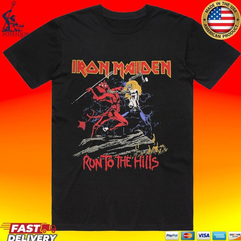 Iron Maiden Run To The Hills T-shirt Unisex T-shirt, Sweatshirt, Hoodie, Long Sleeve Tee - T-Shirt, Sweatshirt, Hoodie