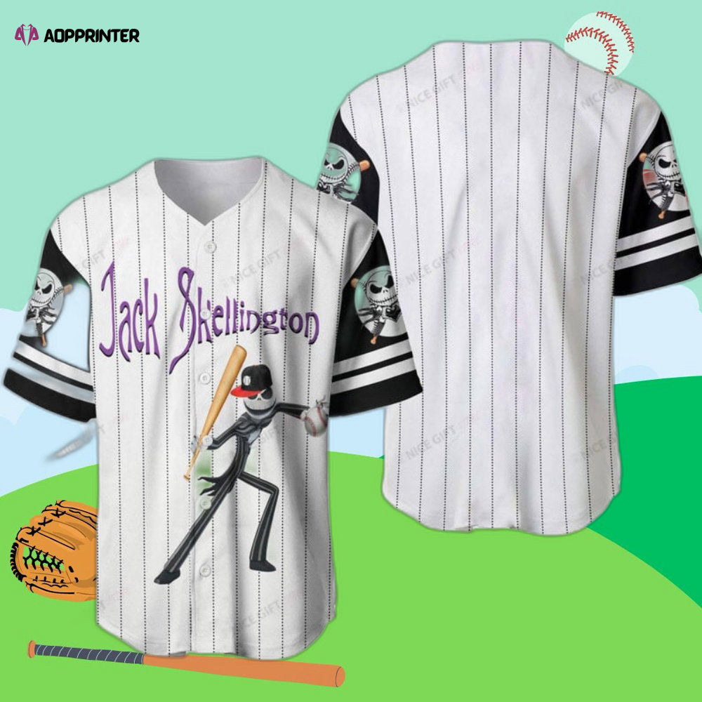 Jack Skellington Nightmare Before Christmas Baseball Jersey – Bbj B0r4 baseball jersey product view 1