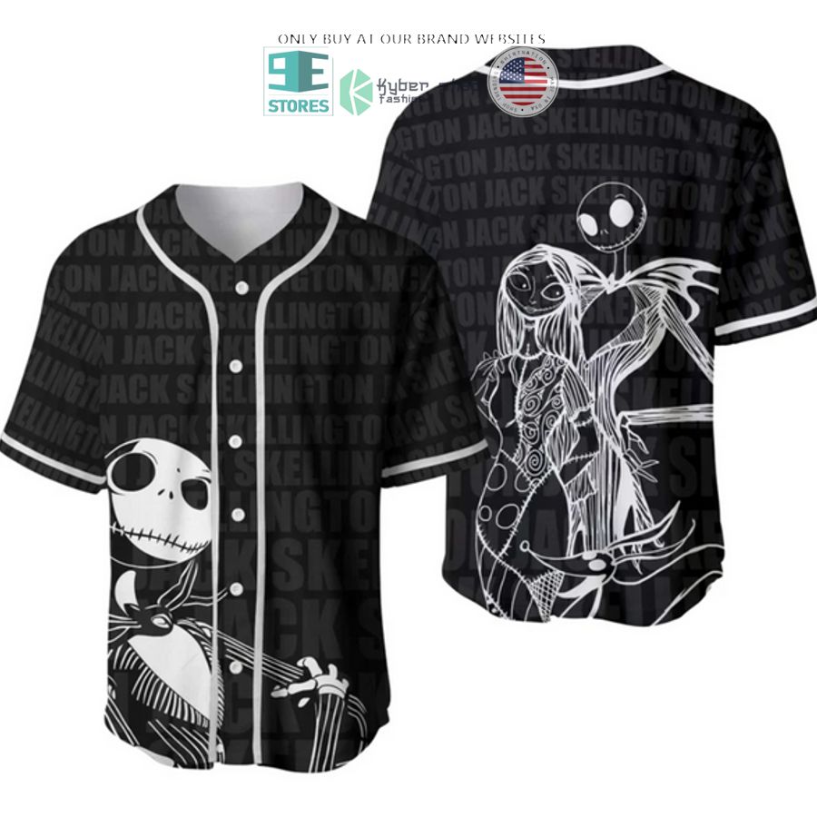 BEST Jack Skellington Sally black Baseball Jersey baseball jersey product view 1