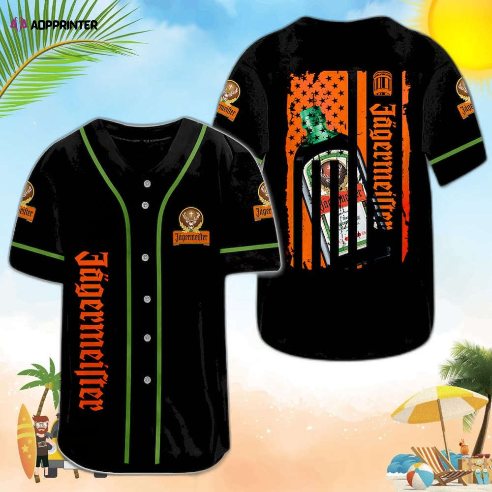 Jagermeister American Flag Baseball Jersey baseball jersey product view 1