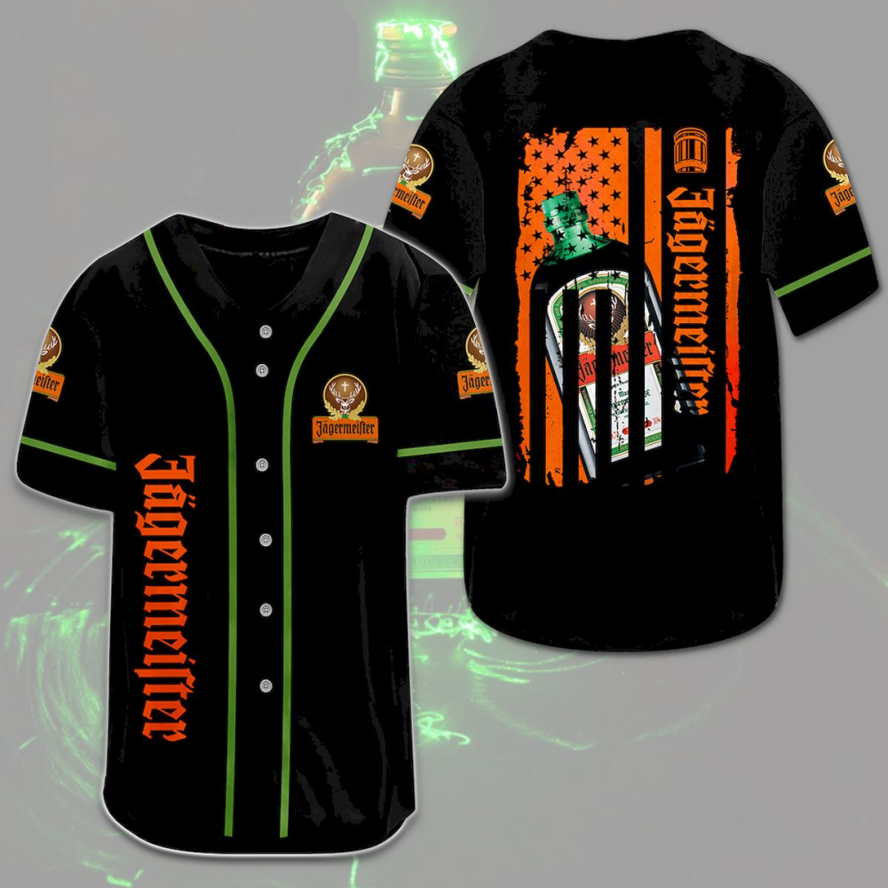 Jagermeister American Flag Baseball Jersey - Aopprinter baseball jersey product view 2