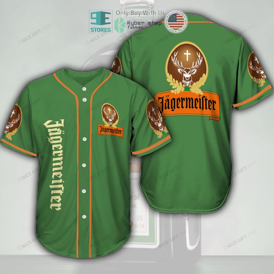 BEST Jagermeister green Baseball Jersey baseball jersey product view 1
