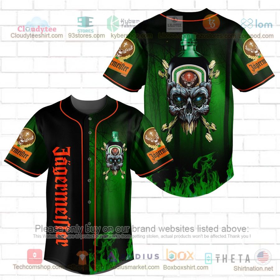 HOT Jagermeister skull head Baseball Jersey Shirt baseball jersey product view 1
