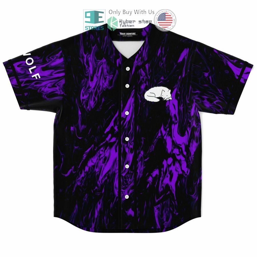 BEST Jai Wolf logo black purple Baseball Jersey baseball jersey product view 1