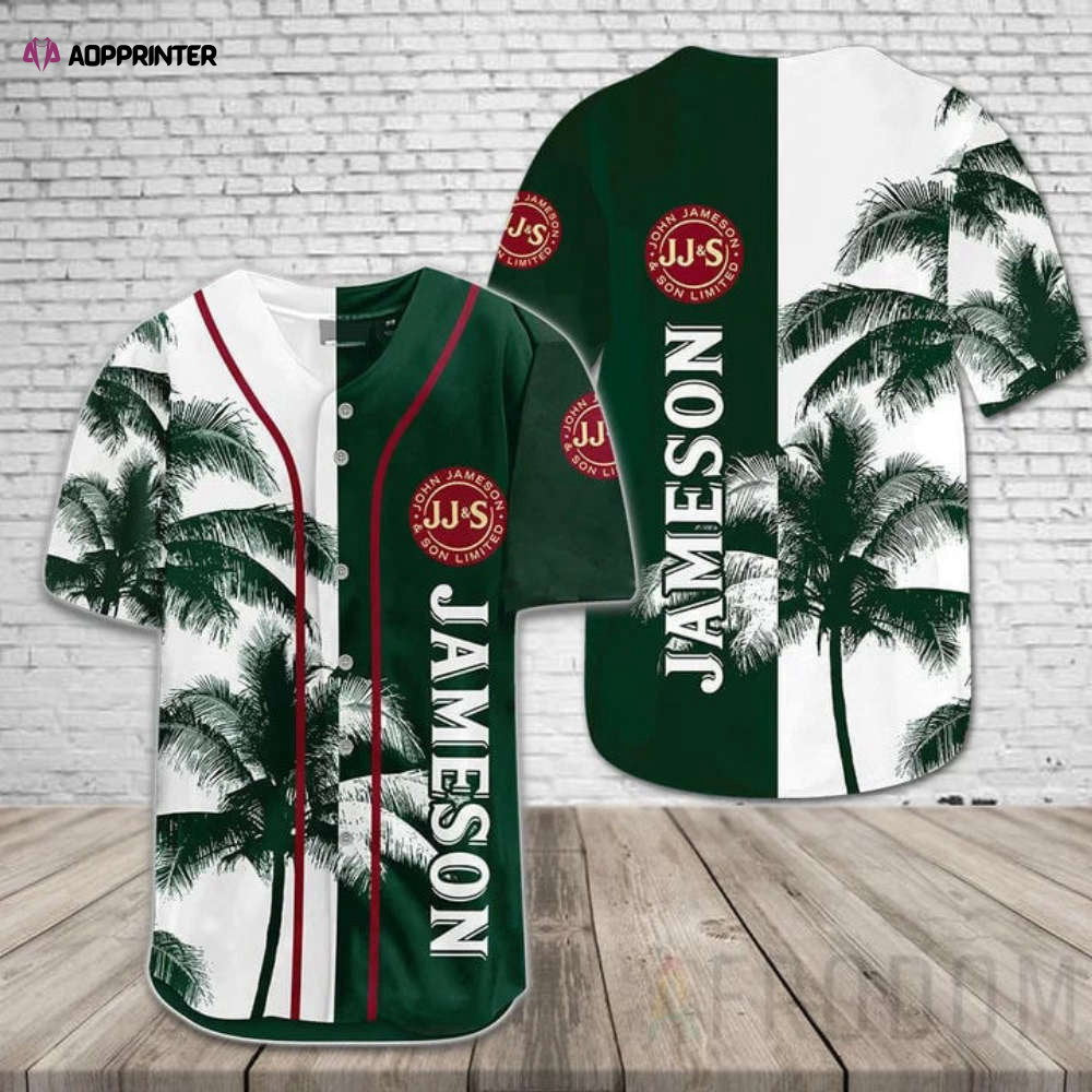 Jameson Tropical Coconut Trees Baseball Jersey: Exotic Style for Sports Enthusiasts - Aopprinter baseball jersey product view 1