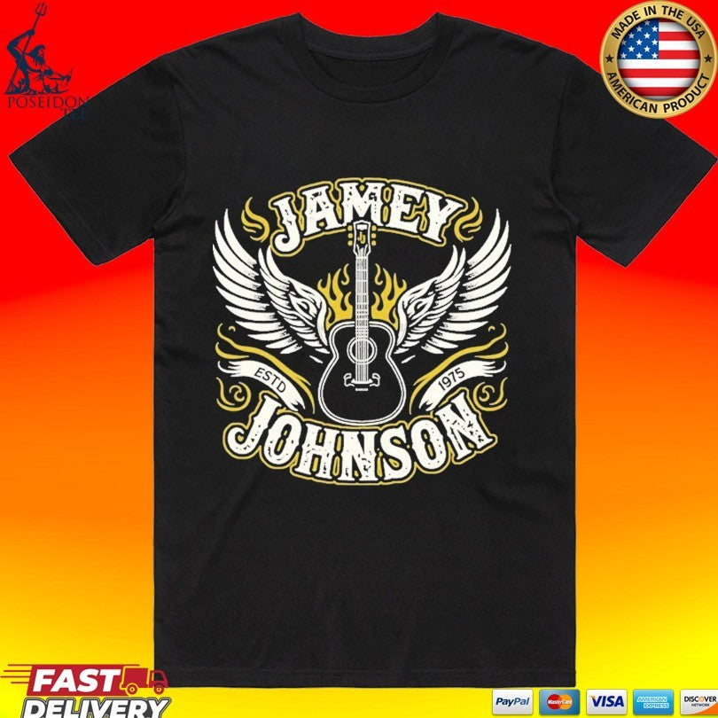 Jamey Johnson Est. 1975 Guitar T-shirt Unisex T-shirt, Sweatshirt, Hoodie, Long Sleeve Tee - T-Shirt, Sweatshirt, Hoodie