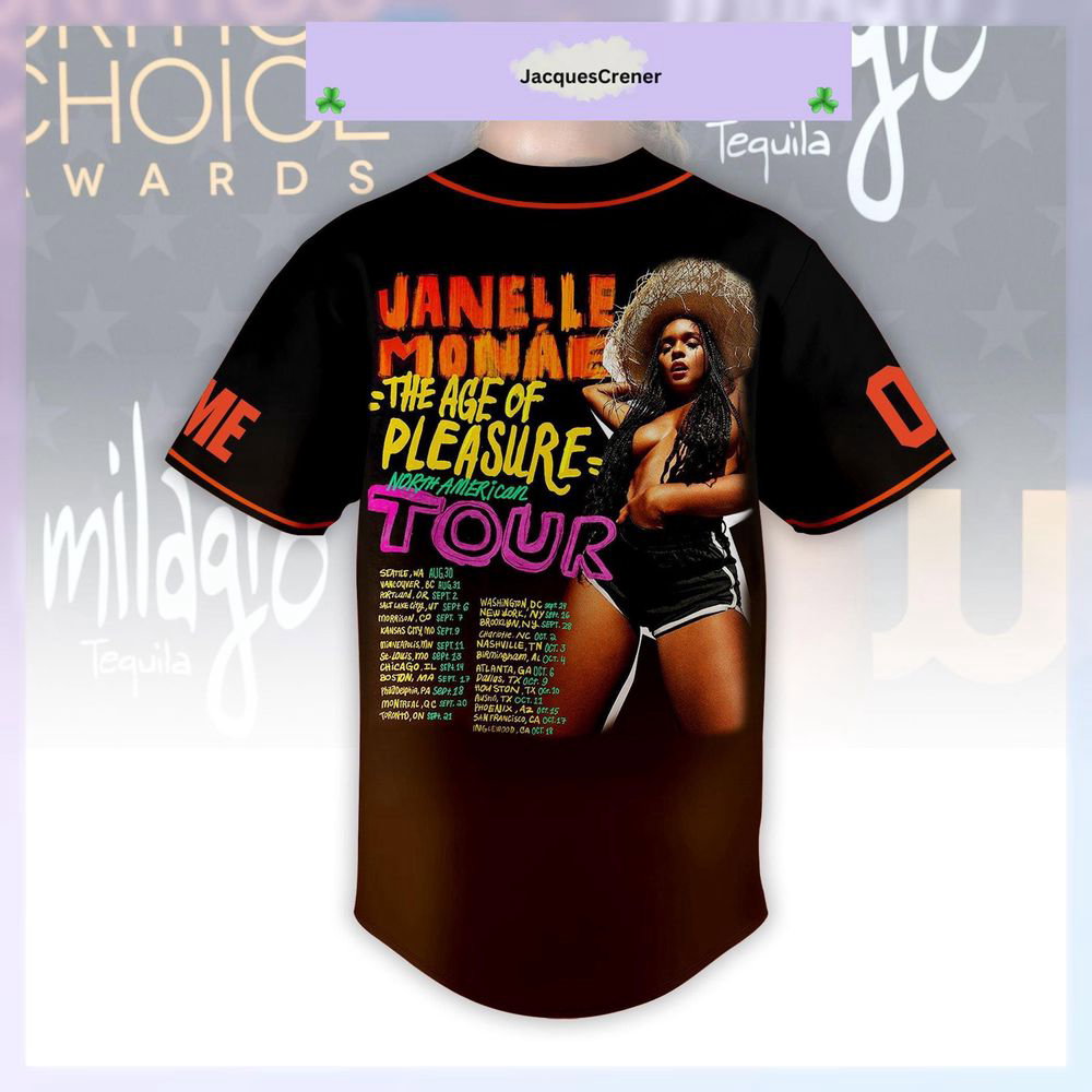 Janelle Monae Jersey, The Age Of Pleasure Baseball Jersey - lylyprint.com baseball jersey product view 3
