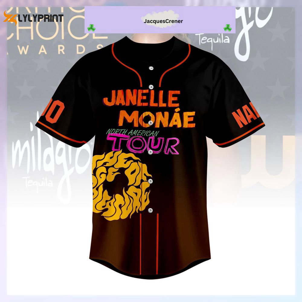Janelle Monae Jersey, The Age Of Pleasure Baseball Jersey - lylyprint.com baseball jersey product view 1
