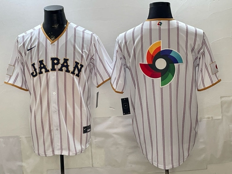 japan baseball White 2026 world baseball classic 26 World Cup Style 1 Soccer Jersey baseball jersey product view 1